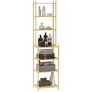 Scaffale Bagno 44x33x180 cm a 7 Ripiani Portaoggetti in Bambù    