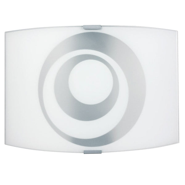 Applique 1xE27 Finali Cromo Vetro Lastra Bianco Decorato Bianco E-Energy Galatea sconto