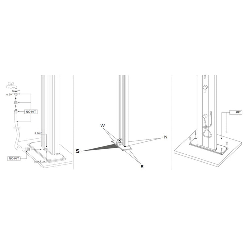 Doccia da Giardino Miscelatore e Doccetta Mobile Arkema Dada S Vari Colori