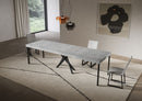 Consolle Allungabile 90-300x40x77 cm Saki Premium Cemento Gambe Antracite 