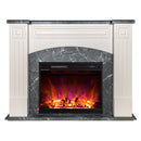 Camino Elettrico da Pavimento 90x115x32 cm Effetto Fiamma 1500W Magnolia & Lorance Ivory/dark gray