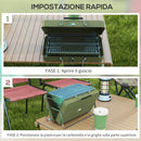 Barbecue Portatile e Pieghevole a Valigetta 47x30x28 cm a Carbonella Verde  