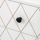 Cassettiera 3 Cassetti 1 Anta 70x35x75 cm in Acciaio e MDF Bianco