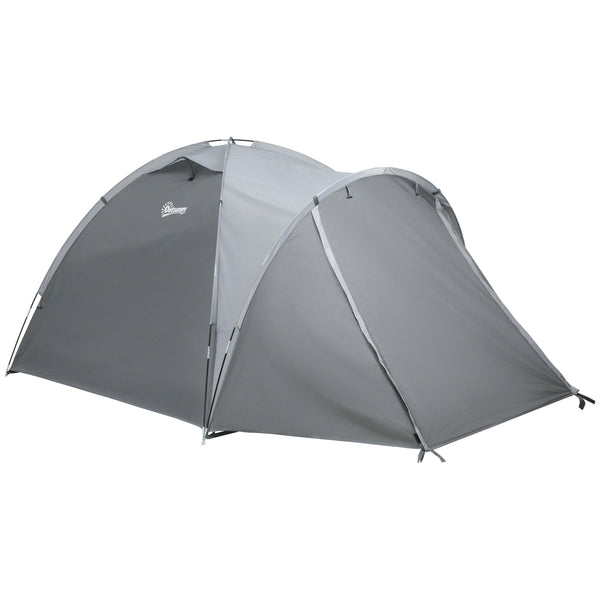 Tenda da Campeggio a Cupola per 2 Persone Estensibile 350x220x145 cm con 4 Porte e 3 Finestre Grigio prezzo