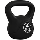 Kettlebell per Allenamento 4 kg in Plastica e Sabbia Nero  