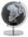 Mappamondo Nero Ø20x28 cm Plastica e Ferro Nero e Argento