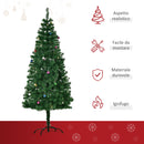 Albero di Natale Artificiale 180 cm Palline e Decorazioni in PVC Ferro 