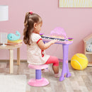 Pianola 32 Tasti con Sgabello e Microfono Karaoke Mp3 e Registratore Rosa