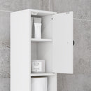 Mobile a Colonna Bagno 20x20x180 cm Design Slim in Legno Bianco  