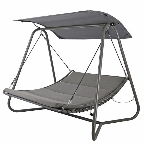 prezzo Dondolo Letto da Giardino imbottito 207x142xH172 cm con Tettuccio Regan grigio