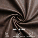 Poltrona da Camera 74x86x102 cm con Ampia Seduta Braccioli e Gambe in Legno di Eucalipto in Pelle PU Marrone      