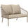 Divano da Giardino 2 Posti Stile Boho 112x72x76 cm con Cuscini Sfoderabili e Braccioli in Rattan PE e Acciaio Beige