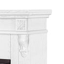 Camino Elettrico da Pavimento 90x100x30 cm Effetto Fiamma 1500W Solomon & Lorance Bianco