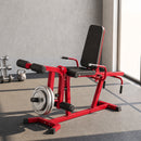 Leg Extension e Curl 3 in 1 58x163x118 cm Capacità 300 kg in Acciaio e Pelle PU Rosso Nero      