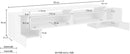 Mobile Tv 3 Ante e Ripiano a Giorno 210x45x45 cm Pillon Low 2A 1R Bianco Lucido  
