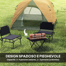 Tenda da Campeggio per 3 Persone Impermeabile 200x200x135H cm Impermeabile con Tasca e Gancio per Lanterna Arancione   