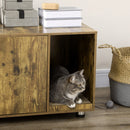Mobile Porta Lettiera per Gatti 91x52x49,5 cm con Tiragraffi Marrone