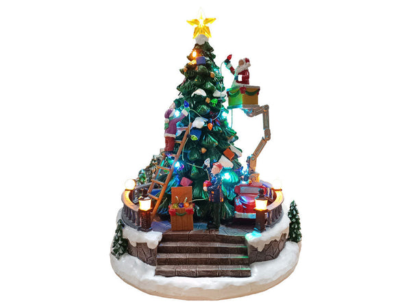 Villaggio Natalizio Albero con Babbo Natale 27h cm con Movimento Luci e Suoni prezzo