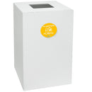 Contenitore per Raccolta Differenziata Capacità 100 L con Etichette 45x50x80 cm in Acciaio Verniciato Bianco