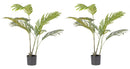 Set 2 Piante Artificiali di Kenzia Ø75x80 cm in Plastica con Vasi Verde