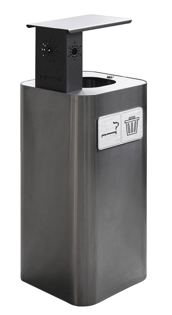 Pattumiera Per Raccolta Rifiuti 38x38xh102 cm In Acciaio Inox con Coperchio Basculante Lucido online