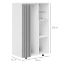 Stand Appendiabiti 80x40x128 cm con 4 Ruote Ripiani Aperti Asta per Vestiti e Tende per Guardaroba in Pannello di Particelle Bianco      