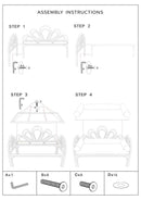 Panca Panama Con Cuscini 130x60x90cm cm in Ferro e Poliestere