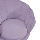 Poltrona Imbottita 73x72xh49/77 cm in Tessuto Velluto Tulipan Viola
