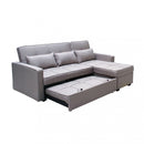 Divano Letto Cedric 208x87/145x88 cm  in Tessuto Grigio