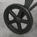 Lettino Prendisole da Giardino 192x74x55 cm con Ruote in Alluminio e Rattan Nero