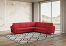 Divano Angolare 6 Posti 288x248x85 cm Yasel in Tessuto Rosso