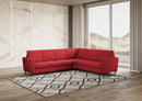 Divano Angolare 6 Posti 288x228x85 cm Yasel in Tessuto Rosso
