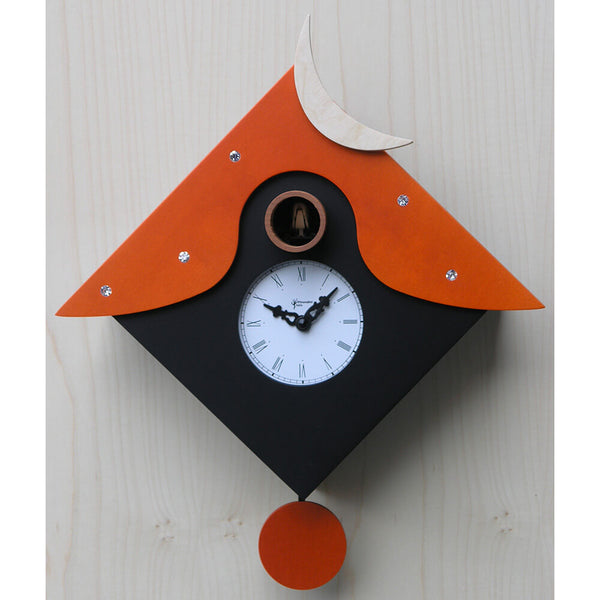 Orologio a Cucù da Parete 34X34X12Cm Pirondini Italia Otranto Nero e Arancio online