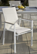 Sedia da Giardino 56x66xh90 cm in Alluminio e Texilene Riverside Bianco