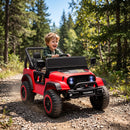 Macchina Elettrica per Bambini 3+ Anni 12 V 101x65x61 cm con 2 Motori Telecomando USB Musica e 3-5 km/h in PP Rosso      
