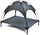 Brandina per Cani 105x85x85 cm con Tettuccio in Metallo e Tessuto Grigio