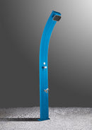 Doccia Solare da Esterno Giardino 30L Miscelatore e Lavapiedi Arkema Spring Fascia Inox Fuxia