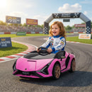 Macchina Elettrica per Bambini 12V con Licenza Lamborghini Sian FKP 37 Rosa