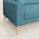 Divano 2 Posti 146x95x91 cm in Tessuto Azzurro