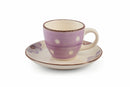 Set 6 Tazzine Caffè con Piattino in Gres 50 ml Villa d'Este Home Tivoli Margarita