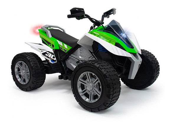 sconto Quad Elettrico per Bambini 24V Ruote in Gomma Rage Bianco e Verde