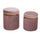 Set 2 Pouf Contenitore Ø35 cm e Ø39 cm in Tessuto Velluto Rosa