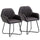 Set 2 Sedie Imbottite 60x56,5x85 cm in Similpelle Marrone