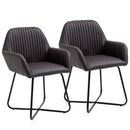 Set 2 Sedie Imbottite 60x56,5x85 cm in Similpelle Marrone