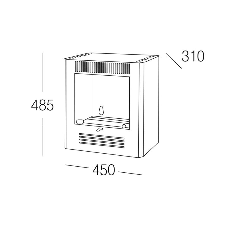 Stufa a Bioetanolo da Interno Mini Ruby 45x31x48,5 cm 2300W 1,5L Fiamma Statica Bordeaux 