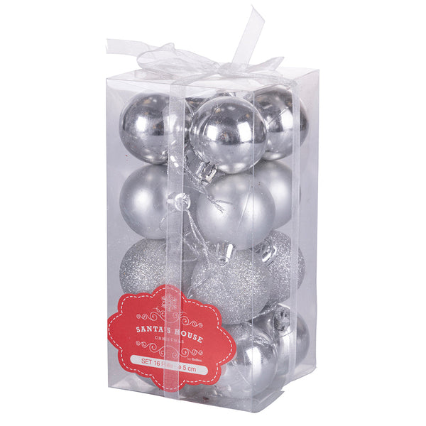Set 16 Palle di Natale Ø5 cm in Plastica Argento online