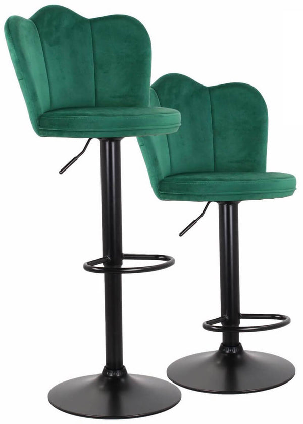 sconto Set 2 Sgabelli 38x38x60/80 cm in Velluto Base Nera Ottanio