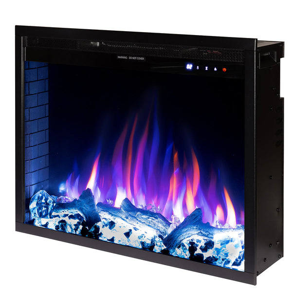 Camino Elettrico da Incasso 50,8x64,6x19,5 cm Effetto Fiamma 1500W Thomas Nero sconto