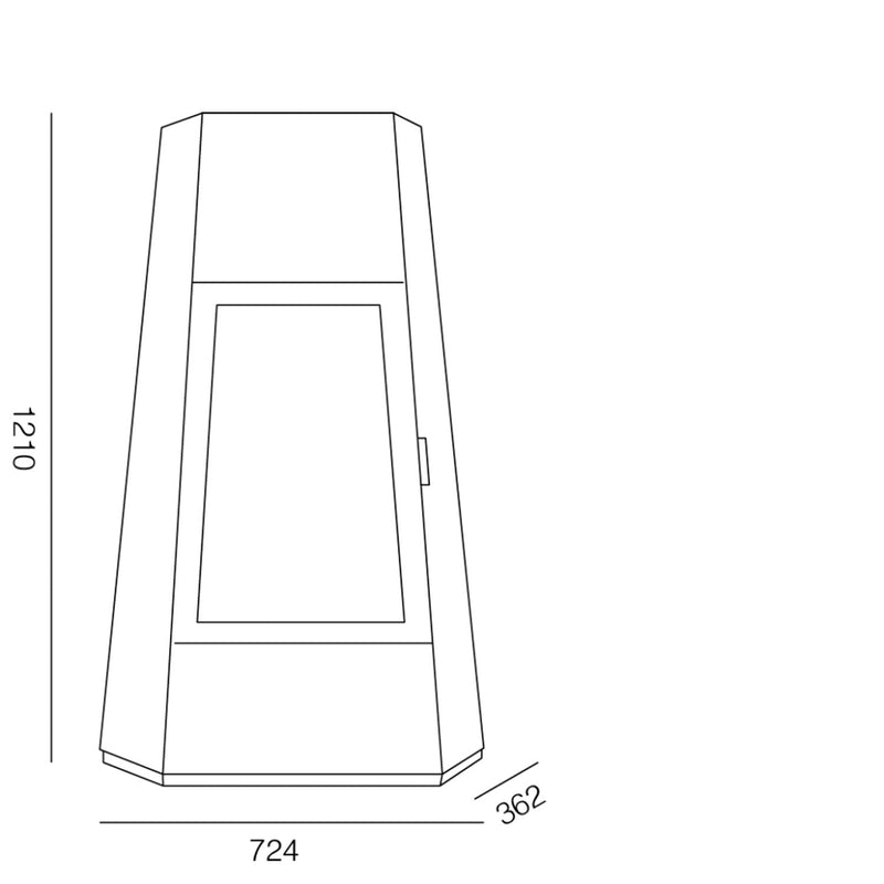 Camino a Bioetanolo da Pavimento 73x43,8x121 cm 3000W 2L Shanghai Nero 