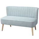 Divano 2 Posti 117x56.5x77 cm in Tessuto con Gambe in Legno Verde Chiaro 